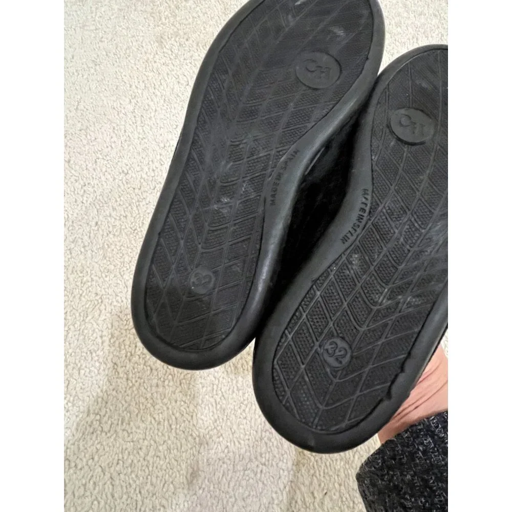 NWOT Petite Plume Kid's Hamptons Loafer Black Velvet 32 US‎ 1